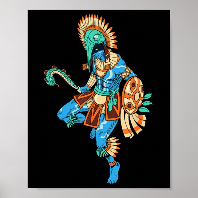 Póster Dios Azteca De Guerra Y Sol - Huitzilopochtli (Frente)