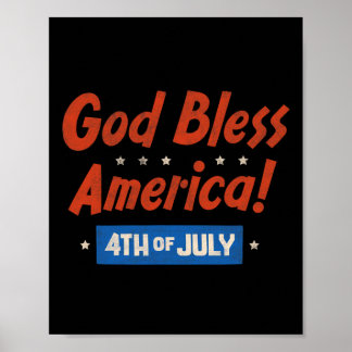 Póster Dios bendiga a América Feliz 4 de julio Patriótico