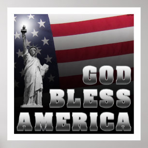 Póster Dios bendiga a Estados Unidos