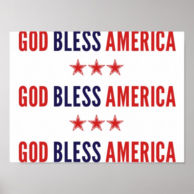 Póster Dios bendiga a Estados Unidos (Frente)