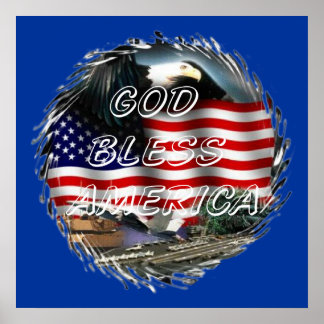 Póster Dios bendiga a estados unidos
