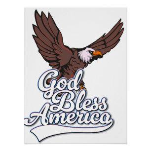 Póster Dios bendiga a Estados Unidos