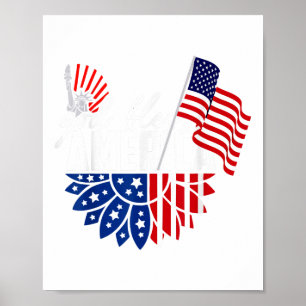 Póster Dios Bendiga A Estados Unidos Bandera 4 De Julio I