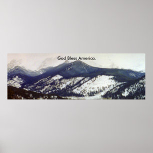 Póster Dios bendiga a Estados Unidos poster - Montañas Ro