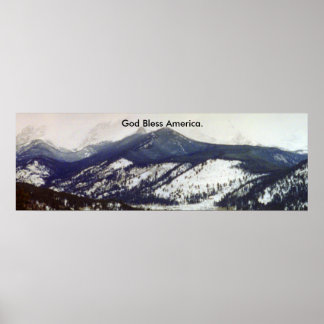 Póster Dios bendiga a Estados Unidos poster - Montañas Ro