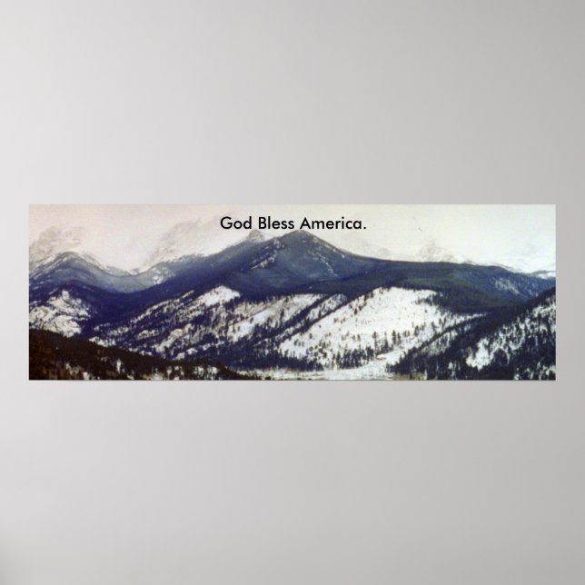 Póster Dios bendiga a Estados Unidos poster - Montañas Ro (Frente)