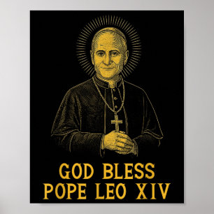 Póster Dios bendiga al nuevo Papa León Xiv Iglesia Católi