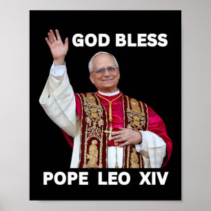 Póster Dios bendiga al nuevo Papa León Xiv Iglesia Católi