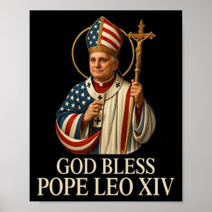 Póster Dios bendiga al nuevo Papa León Xiv Iglesia Católi