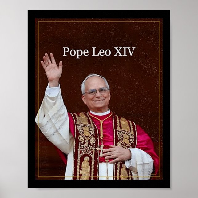 Póster Dios bendiga al Papa Leo Xiv Shirt (Frente)