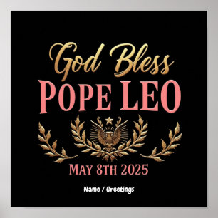 Póster Dios bendiga al Papa León Celebre al nuevo Papa el