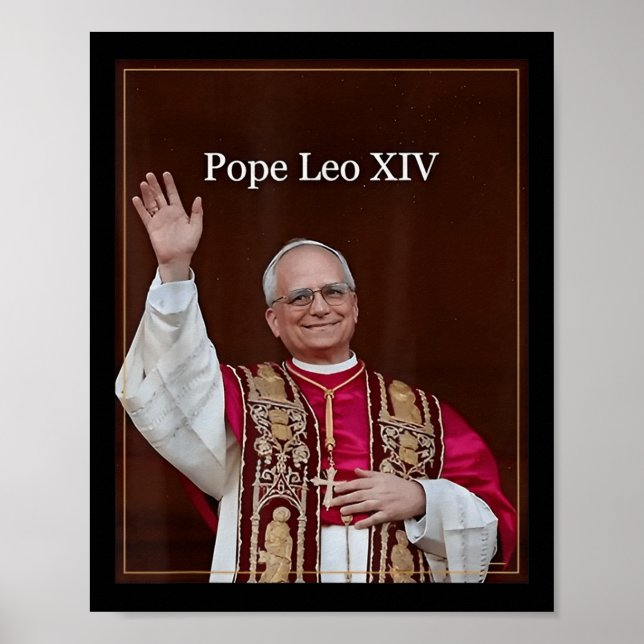 Póster Dios bendiga al Papa León Xiv 5 (Frente)