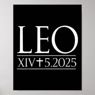 Póster Dios bendiga al Papa León Xiv Christian 2025 Retro
