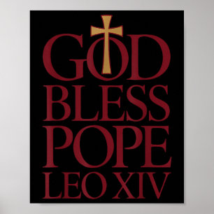 Póster Dios bendiga al Papa León Xiv Nuevo Papa Ciudad de