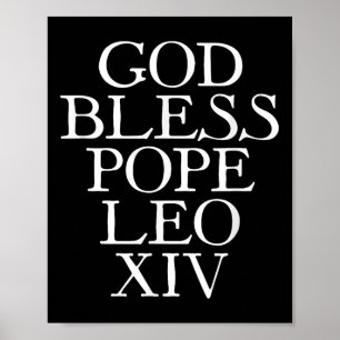 Póster Dios bendiga al Papa León Xiv Papa estadounidense