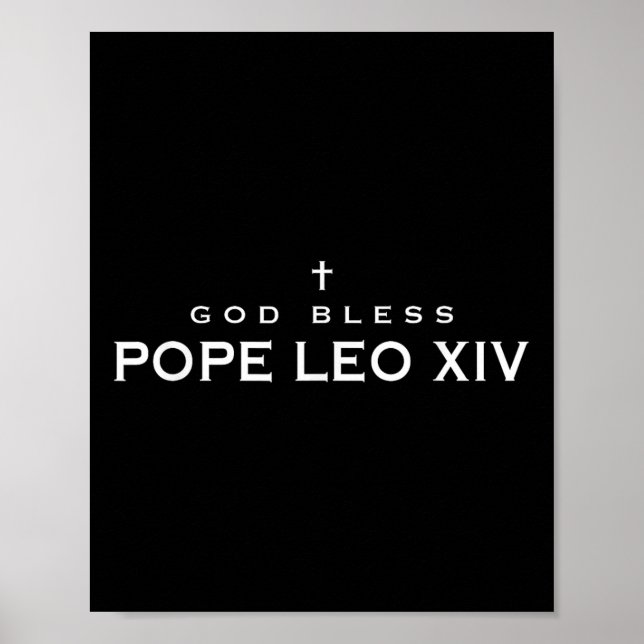 Póster Dios bendiga al Papa León Xiv Robert Francis Prevo (Frente)