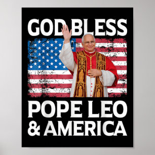 Póster Dios Bendiga Al Papa León Y A Estados Unidos El Pa