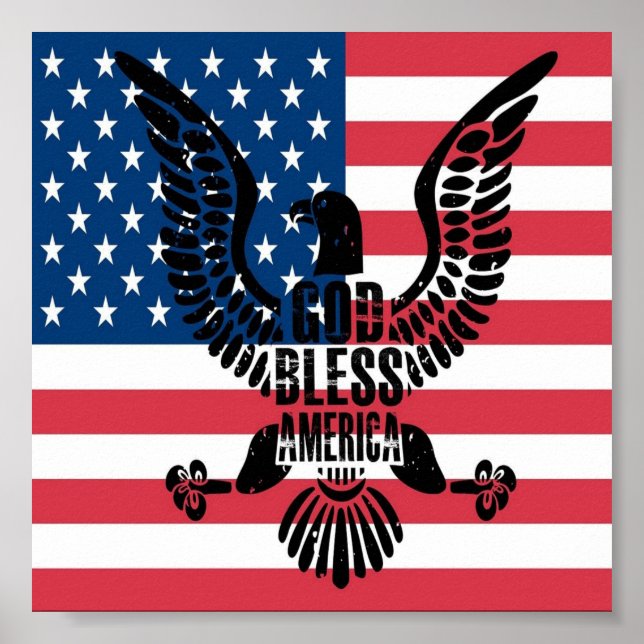 Póster Dios bendiga al Poster estadounidense (Frente)