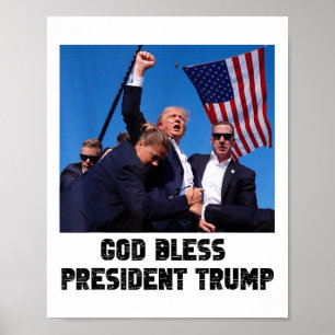 Póster Dios bendiga al presidente Trump, Donald Trump 202