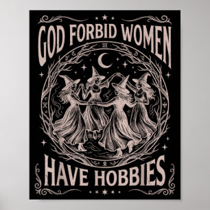 Póster Dios Celestial Retro Prohíba que las Mujeres Tenga
