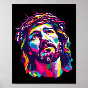 Póster Dios cristiano Christus Religioso Cree Bendito F