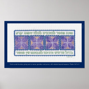 Póster "Dios cuenta el 147:4 del salmo de las estrellas"