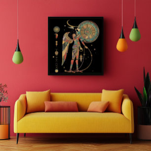 Póster Dios de la luna egipcia Khonsu Arcoiris oscuro sob