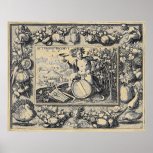 Póster Dios del Bacchus del vino