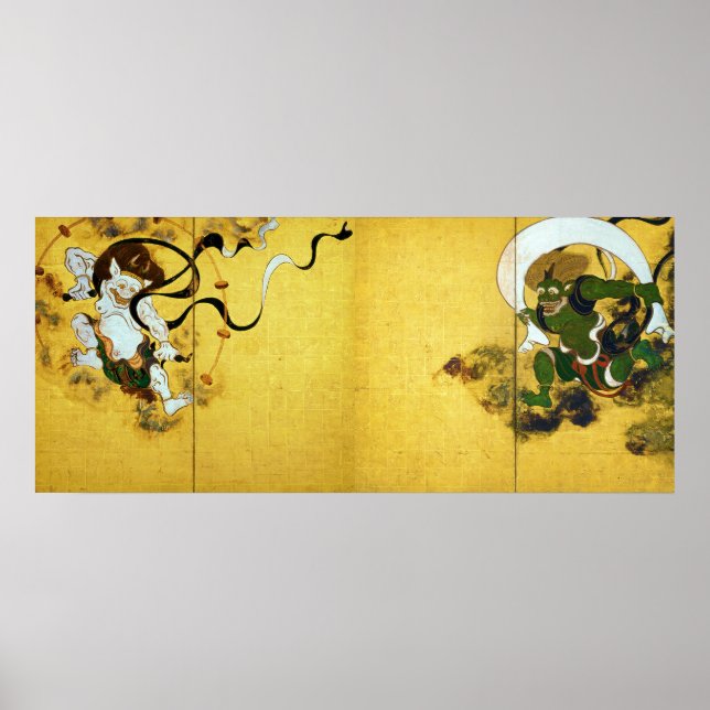 Póster dios del viento y dios del trueno, Tawaraya Sotats (Frente)