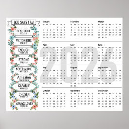 Póster Dios dice que lo soy, 2026 Calendario completo del