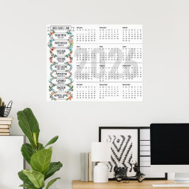 Póster Dios dice que soy, calendario del año completo 202
