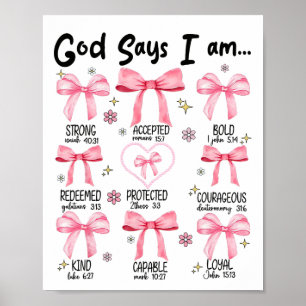 Póster Dios dice que soy Coqueta Rosa Cristiano Jesús Fel