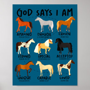 Póster Dios dice que soy mujeres cristianas niñas niños m