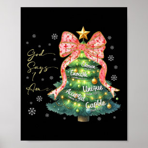 Póster Dios dice que soy Navidades amables Navidad Niños 