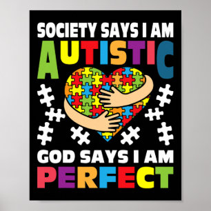 Póster Dios dice que soy perfecto - Rompecabezas autista