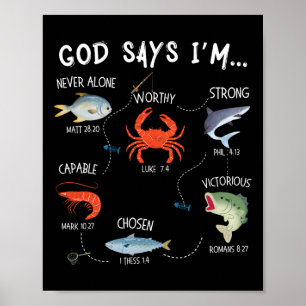 Póster Dios dice que soy pescador Christian Fisher Versíc