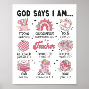 Póster Dios dice que soy profesor Valentín Biblia cristia
