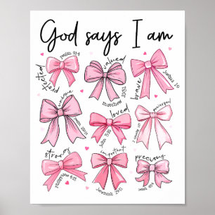 Póster Dios dice que soy una chica cristiana adolescente
