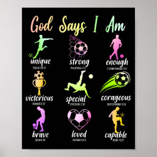 Póster Dios dice que soy versículo bíblico cristiano reli