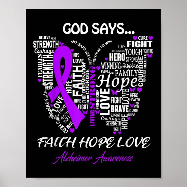 Póster Dios diga Fe Esperanza Amor Himer Regalos de Conci (Frente)