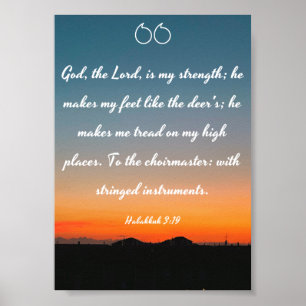 Póster Dios, el Señor, es mi fuerza - Biblia