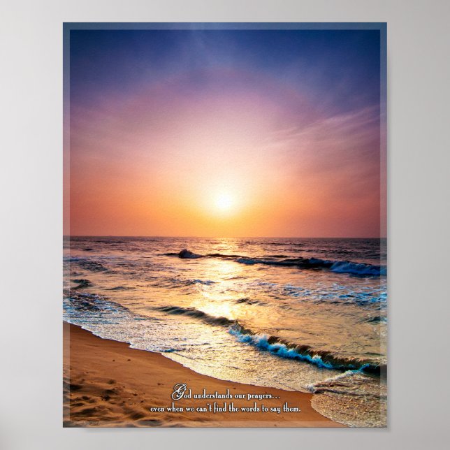Póster Dios Entiende Nuestras Oraciones Incluso Cuando.. (Frente)