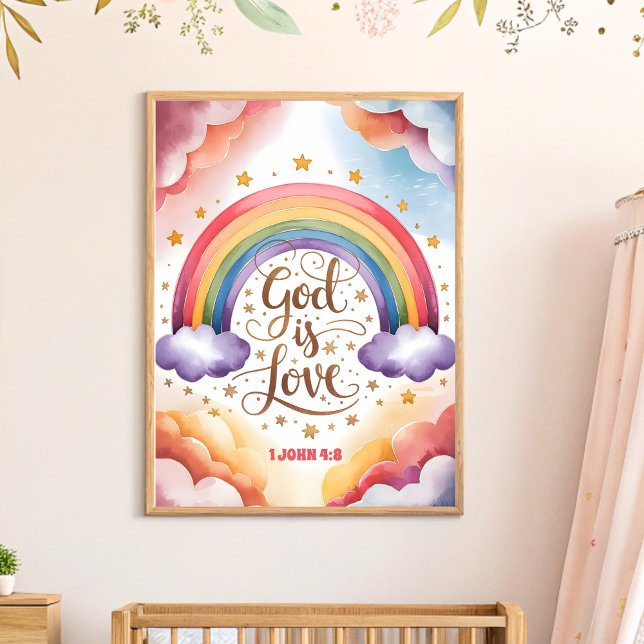 Póster Dios es amor a los niños de la guardería cristiana (Subido por el creador)