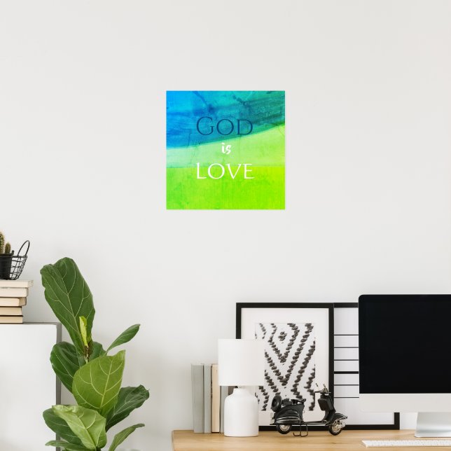 Póster Dios es Amor Inspirador (Oficina en casa)