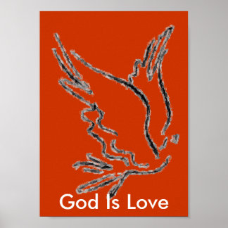 Póster Dios es amor Naranja Poster