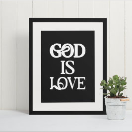 Póster Dios es amor" Tipografía de fe artística