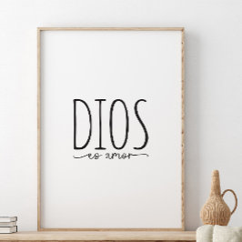 Póster Dios es amor, versículo de la Biblia en español