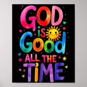 Póster Dios Es Bueno Todo El Tiempo Jesucristo Cristiano