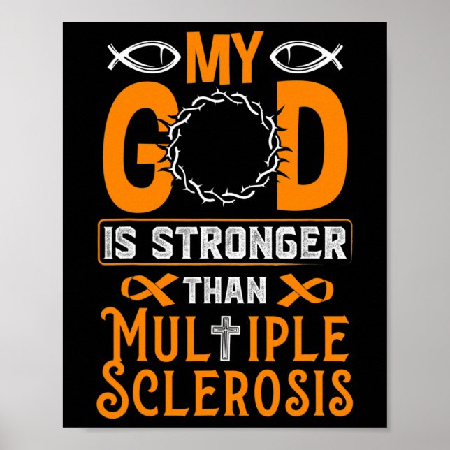 Póster Dios Es Más Fuerte Que La Esclerosis Múltiple (Frente)