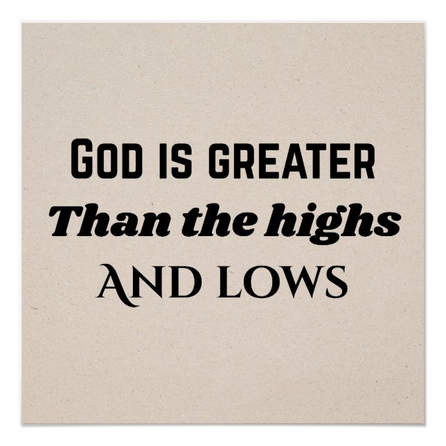 Póster Dios es más tipografía cristiana (Anverso)